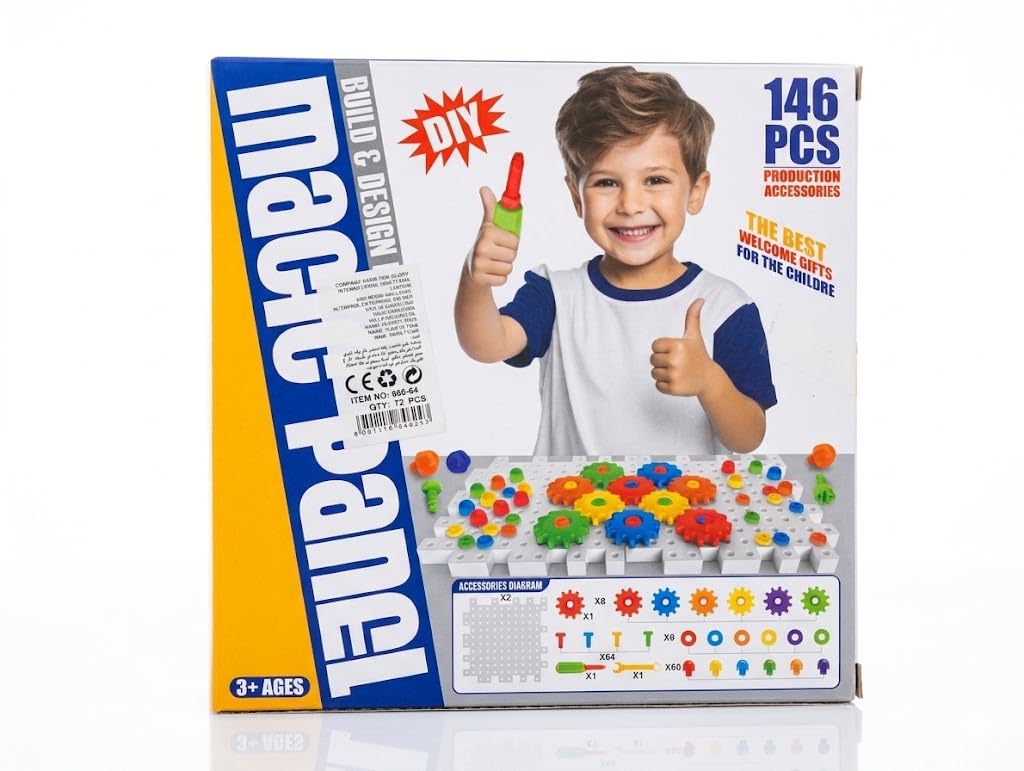 STEM Building Toys for Kids - Educational DIY Construction Engineering Blocks Set, Creative Gear & Panel Play Kit, Fine Motor Skills Learning Activity for Boys and Girls Ages 3+ (146PCS)