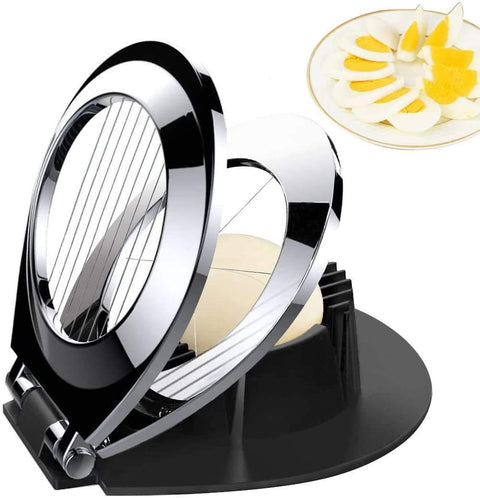 2 IN 1 Multi-Functional Egg Slicer, Egg Slicer for Hard Boiled Eggs, Egg Cutter Heavy Duty for Egg Strawberry Mushroom Soft Fruit, Stainless Steel Wire with 3 Slicing Styles
