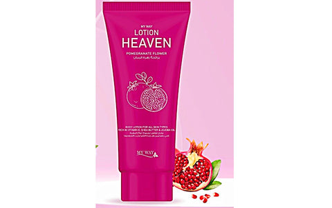 Heaven Body Lotion for All Skin Types Enriched with Vitamin E, Shea Butter & Jojoba Oil for Deep Hydration, Smooth Skin, Unique & Firm Scent 120ml (Pomegranate Flower)
