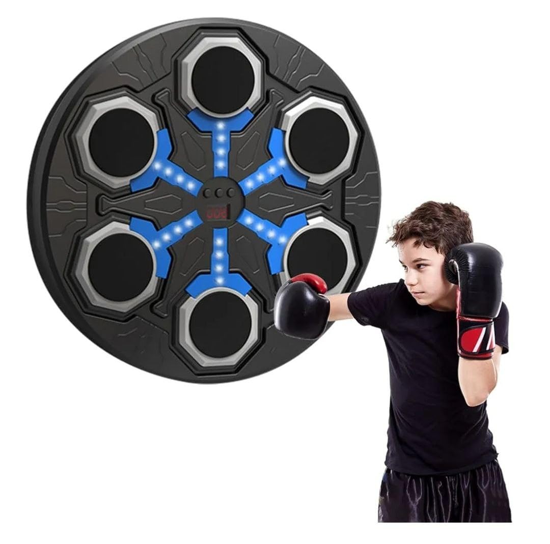 Music Boxing Machine, Boxing Machine with Gloves, Bluetooth Music Box, Smart Music Power Box, Machine Wall, Training for Home,Training Equipment for Adults and Children