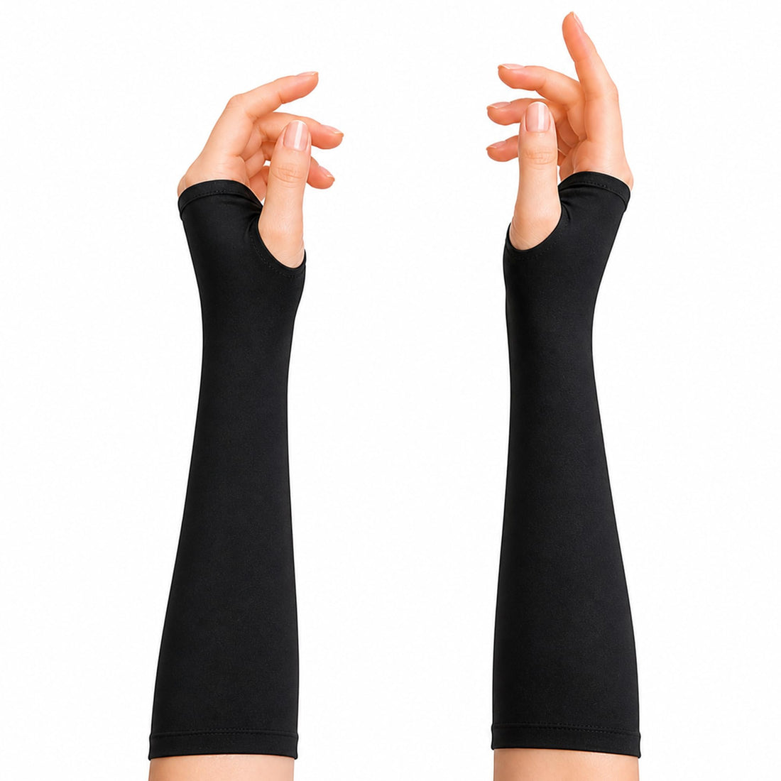 Women's Long Arm Bands – Fingerless Arm Sleeve with Thumb Hole Design – Comfortable Elastic Fabric – One Size Fits All – Perfect for Sun Protection and Everyday Use (NO:745)