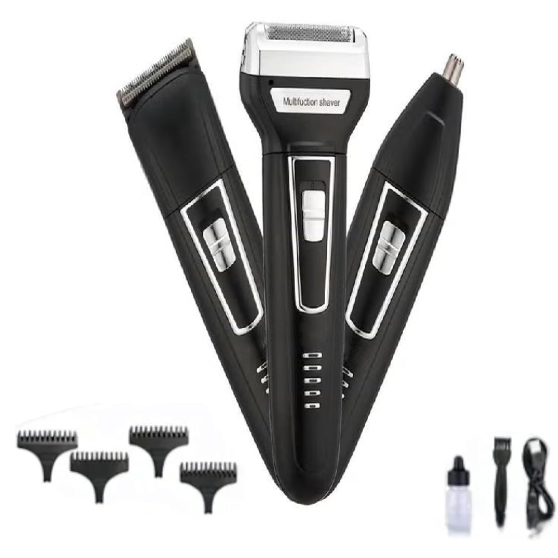 3 in 1 (3 Different Blades) Professional Razor Body & Nose Razor for Kofreas Professional Cordless and Wired Carbon Steel Blades - Black