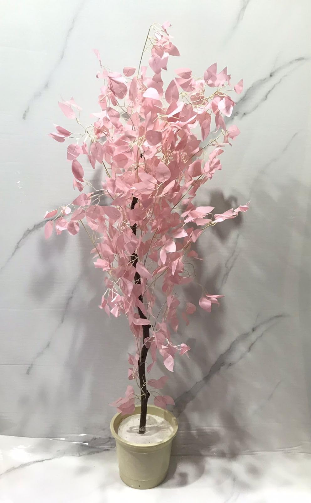 Artificial Decorative Tree with Dense Leaves in Elegant Pot for Home Office Decoration 120cm (Roz)
