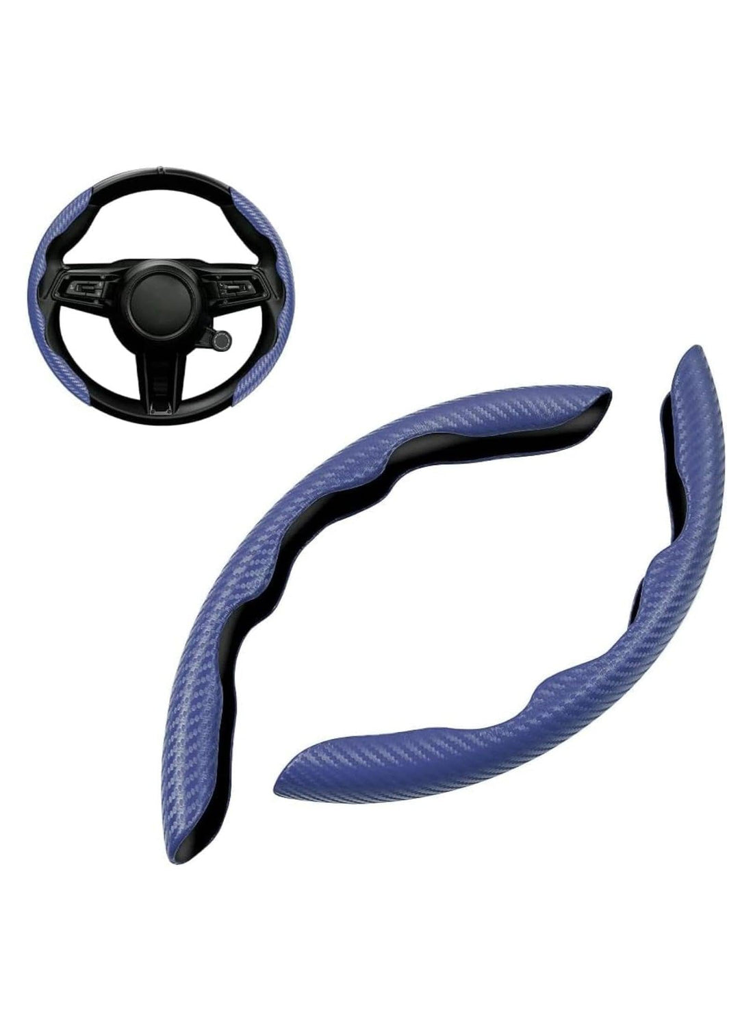 AMERTEER Carbon Fiber Steering Wheel Cover, Anti-Slip Design, Premium Carbon Fiber Material, 36-40 cm Diameter, Black, Universal Fit