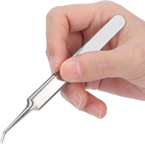 1Pc Professional Stainless Steel Bend Curved Tweezers Blackhead Acne Clip Comedone Pimple Extractor Remover Tool