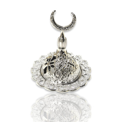 Premium Metal Incense Burner in Multiple Shapes and Colors | Perfect for Holidays and Celebrations | (Silver 1)