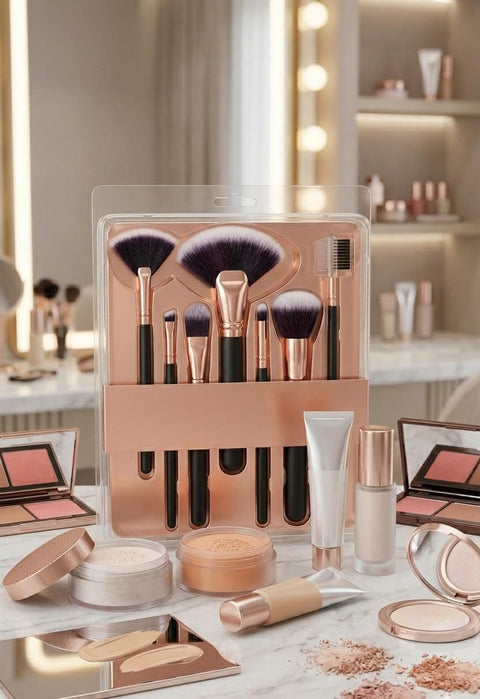 Professional Makeup Brushes, Natural and Synthetic Soft Bristles for Foundation Powder Blush Eye Shadow Applicator (8pcs Applicator Kit)