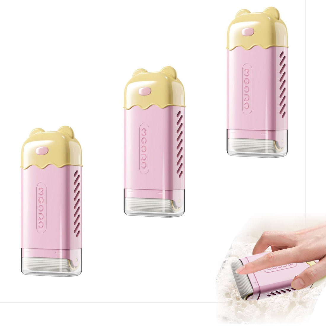 Clothes Cleaning Brush, Built-in Soap Tank and Stable Acrylic Case for Cleaning Collars, Sleeves, Canvas Shoes with Soft Silicone Bristles for Daily Use Washing Brush