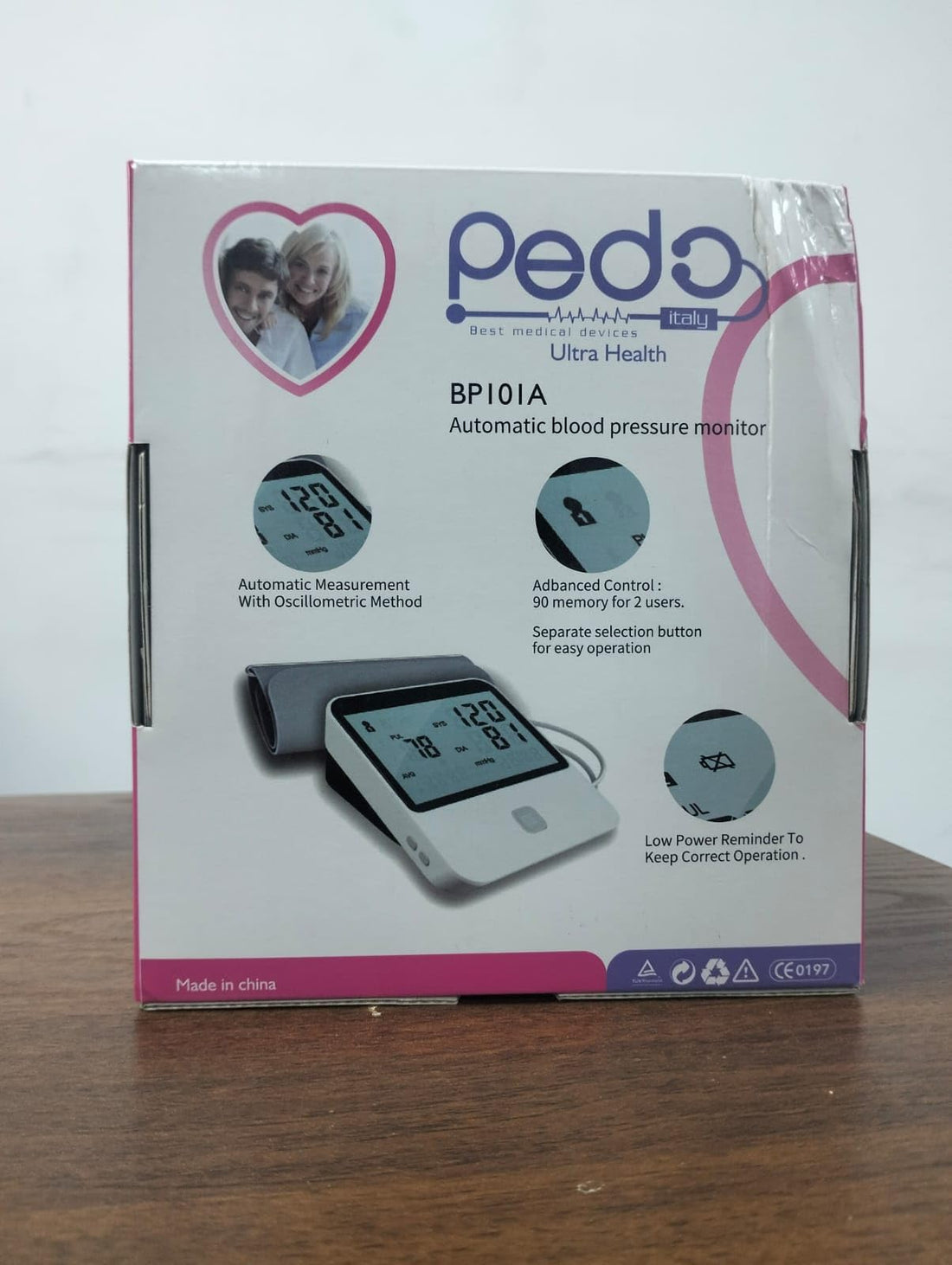 Pedo ultra-Health Automatic Blood Pressure Monitor with 90 Memories, Oscillometric Method, and Advanced Control - Upper Arm Measurement