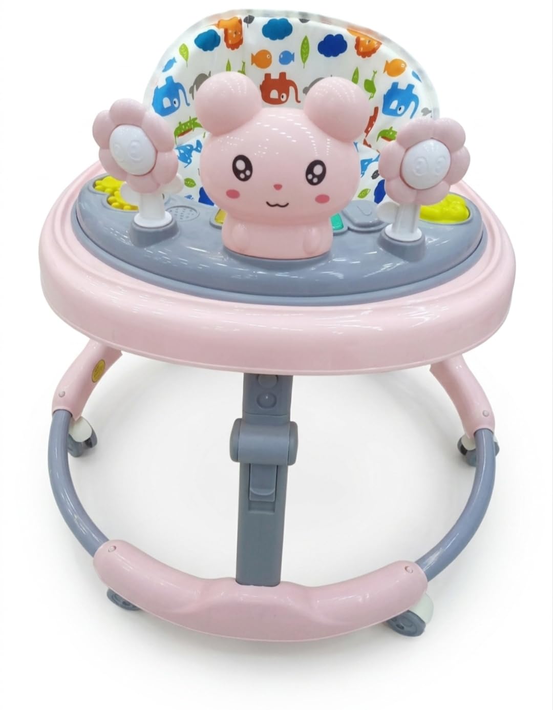 Walkerr with Easy Fold Frame for Storage, Ages 6 Months +Multicolor (PINK)