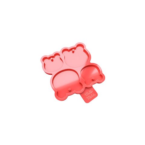 MelbMolds Bear Face Silicone Mold 4 Cavities 2 Sizes Epoxy Resin Mold - DIY Key Pendants, Medals, Name Tags, DIY Accessories