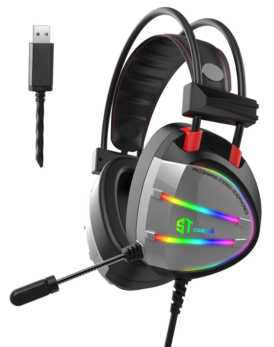 Headphone Wired St GM07 Wired Gaming Headset delivers immersive 7.1 surround sound with deep bass and enhanced stereo performance