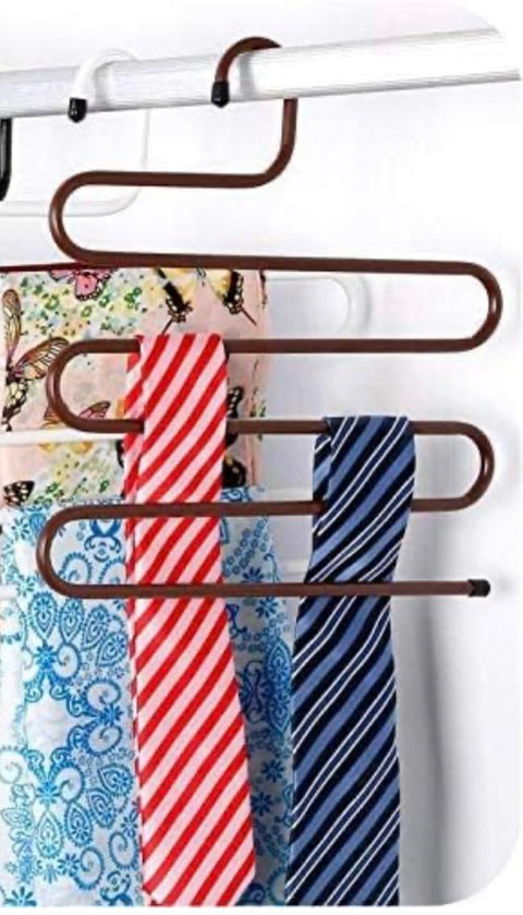 Two (5 layers) Non-slip cloth magic hanger Trousers Pants,Tie, belt hanger Space Saving 2 Magic Hanger for Pants 5 Layers Space Saving in the Closet and Belts and Scarps