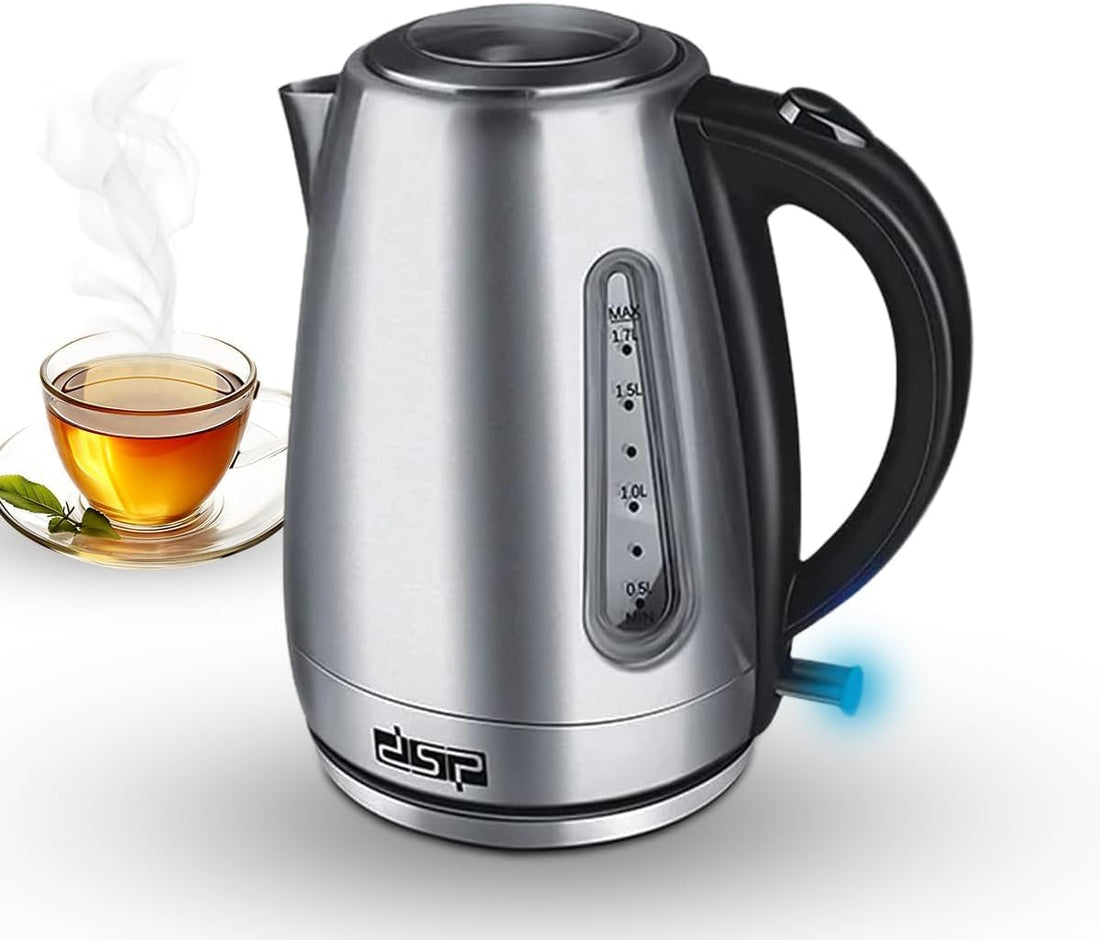 DSP Electric Kettle - Fast Boil, Automatic Shut-Off, Boil-Dry Protection, LED Indicator Light, Stainless Steel Water Boiler (KK1137, 1.7 L)