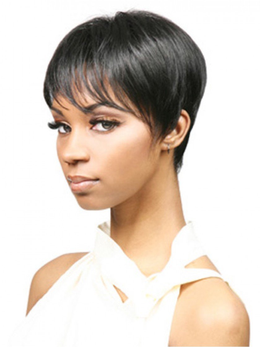Fashion exotic elegant fluffy short straight wigs for women brown SW0110