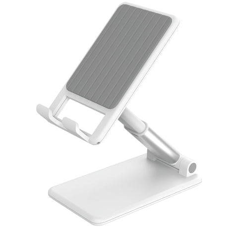 Lamicall DP05 aluminum Adjustable Phone Stand 270° Rotating & Height Adjustable Foldable Desk Holder for Phones & Tablets up to 9.7" (White)