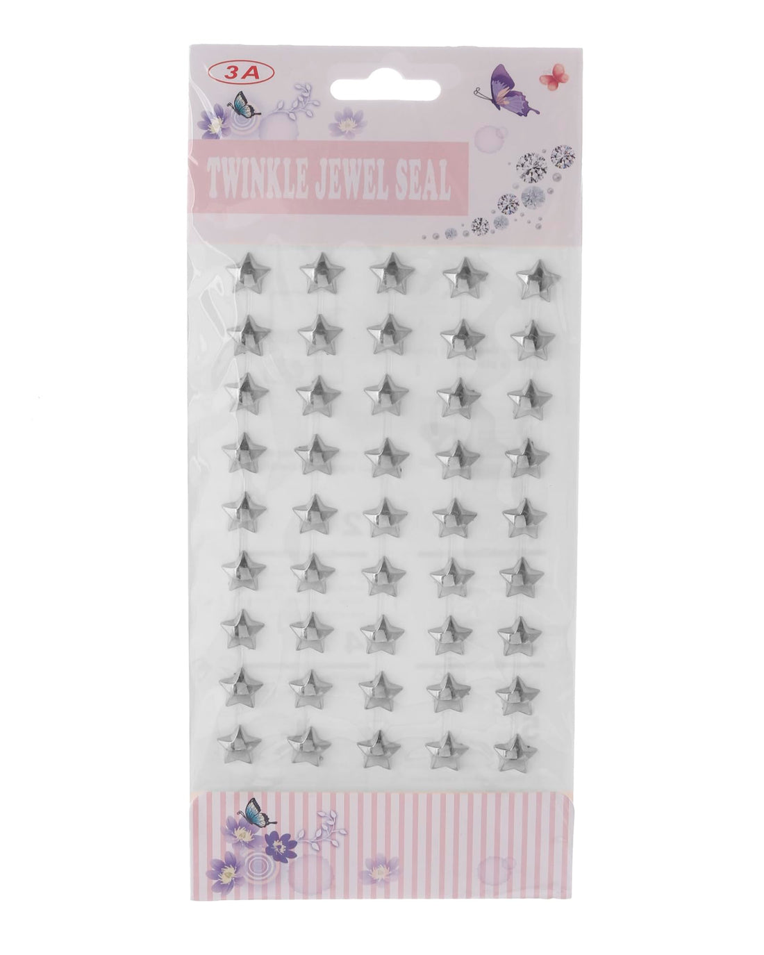 3A Jewels Star Plastic Sticker For Paper, Decoration And Clothes - Silver 2498-1 - 3A-5160-Silver4
