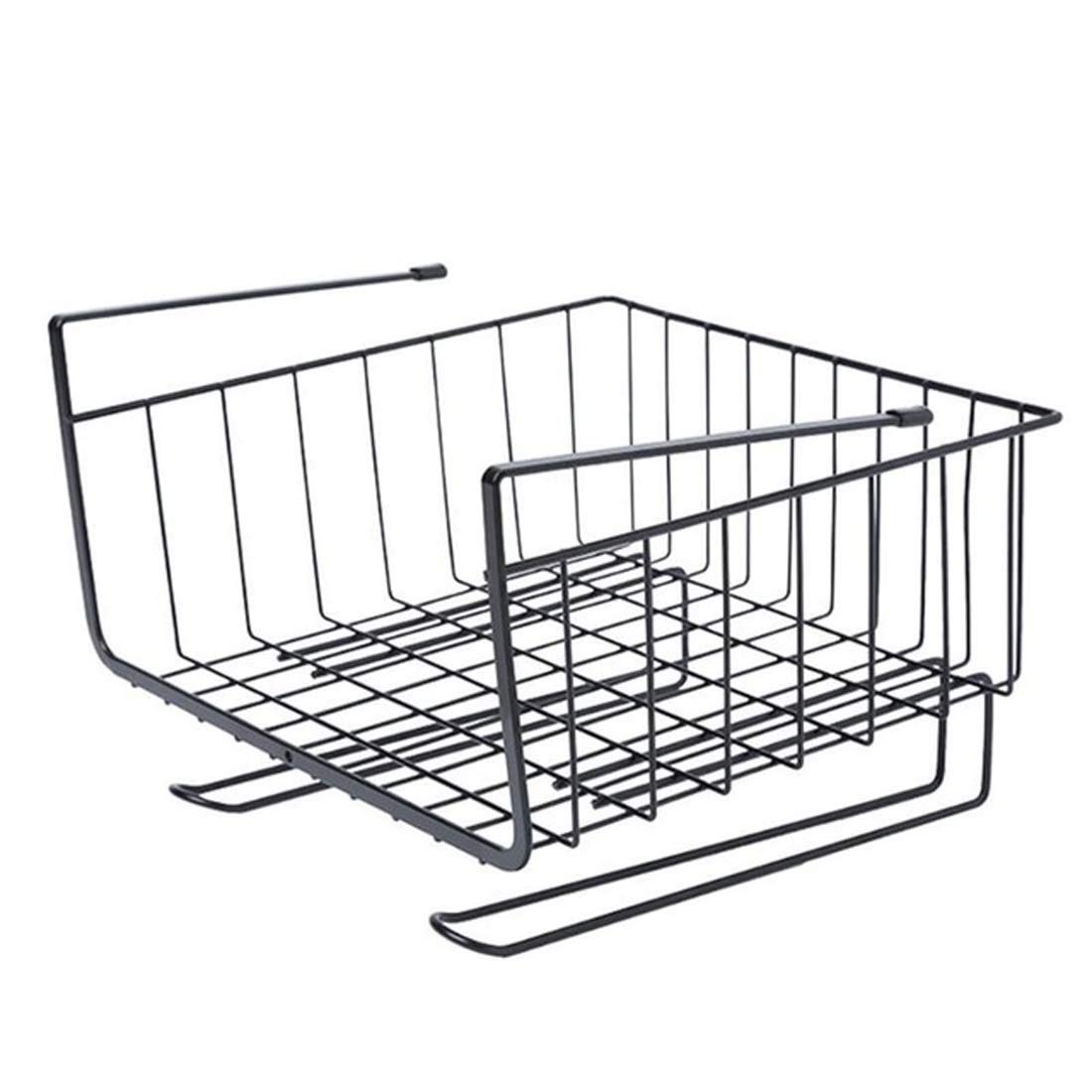 kitchen hanging storage, DELFINO Multi-Function Kitchen Cabinets Interlayer Metal basket Rack, Paper Towel Holder, Embedded Suspension Storage Shelf Space Save for Bathroom, Wardrobe