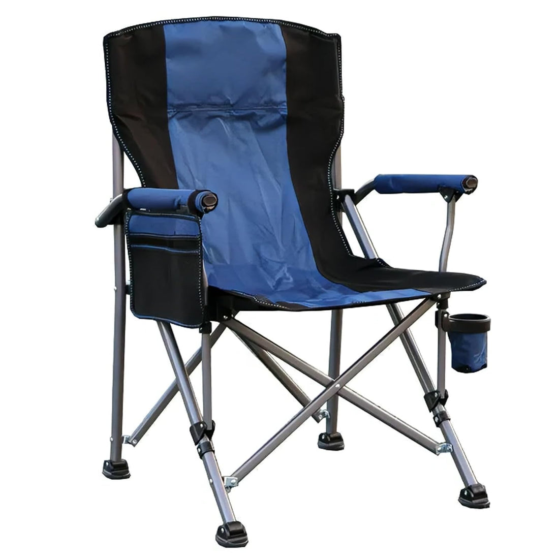Camping Chair Folding Heavy Duty Outdoor Camping Chairs Support 350 LBS High Back Padded Thicken Oxford with Armrests, Storage Bag, Cup Holder, Carry Bag for Outside