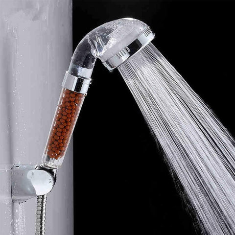 Filter Shower Head Water Purifier High Pressure Technology Mineral Granules Remove Impurities and Unwanted Odors Modern Design Transparent