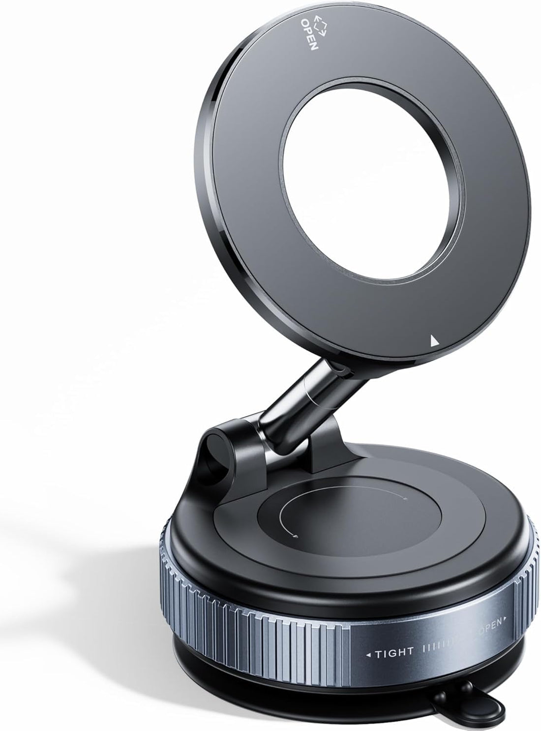 Magnetic Car Phone Holder Vacuum Suction Mount 360° Rotation Strong Magnet Dashboard Windshield Adjustable Arm Universal Smartphone Stand One Hand Operation