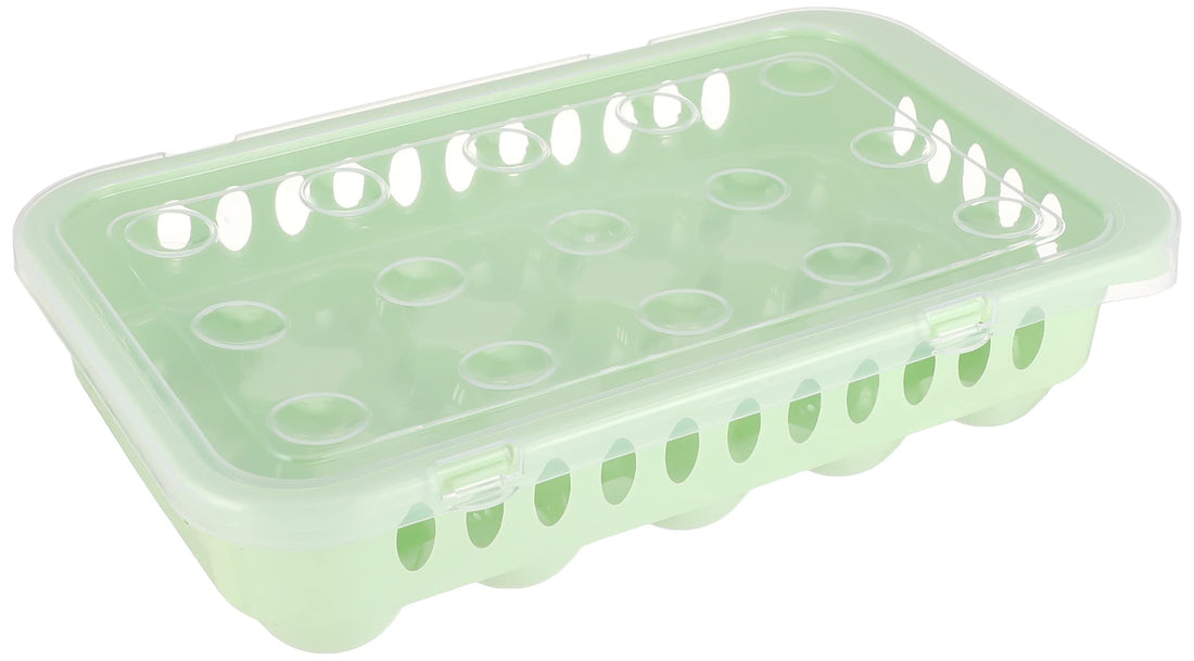 Kabas Plast Plastic Egg Organizer Case For 15 Pieces with Cover - Green