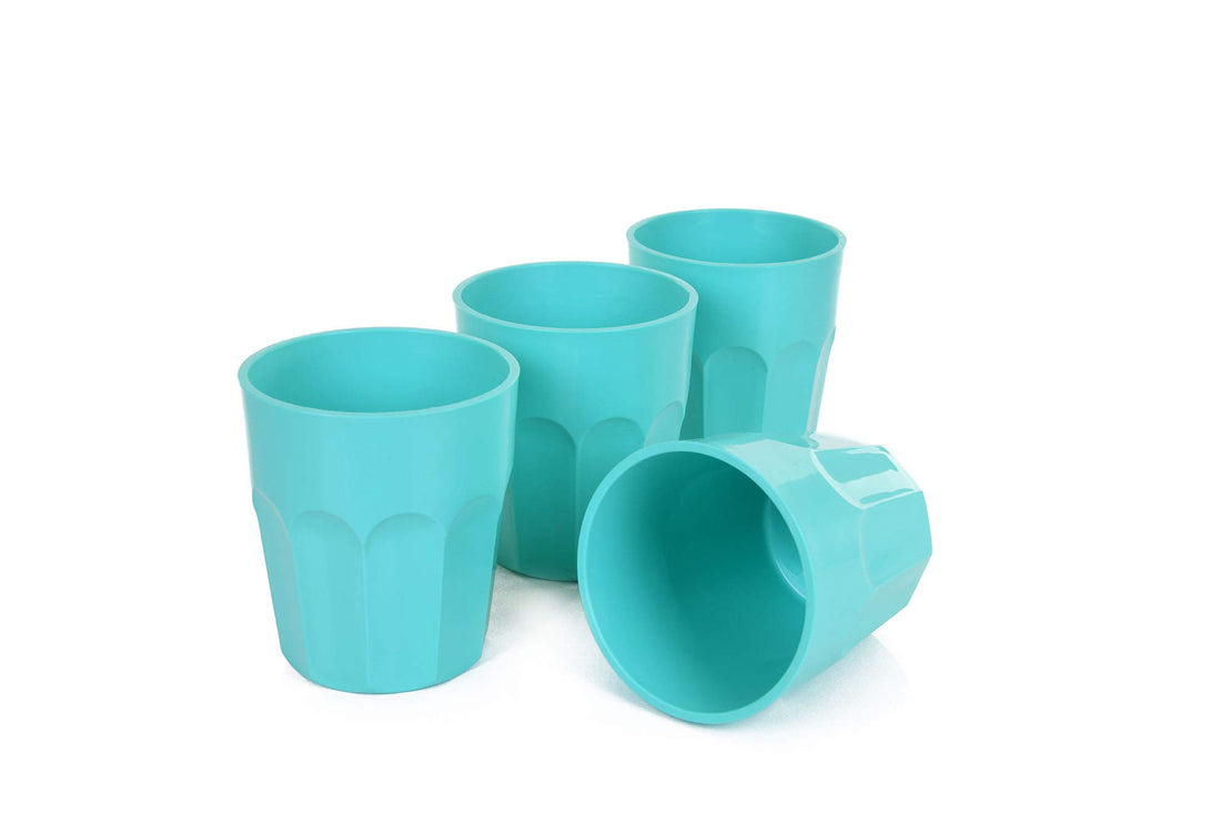 Mintra Home Unbreakable Drinking Cups and Tumblers 4PK - Shatterproof, BPA Free, Reusable, Party Cups, BBQ, Colorful Set, indoors and outdoors (Teal, Small - 12oz)