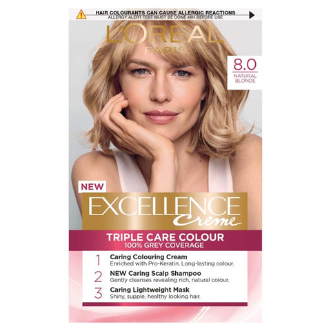 L'Oréal Paris Excellence Crème Permanent Hair Dye, Radiant At-Home Hair Colour with up to 100% Grey Coverage, Pro-Keratin, Up to 8 Weeks of Colour, Colour: 5.3 Natural Golden Brown