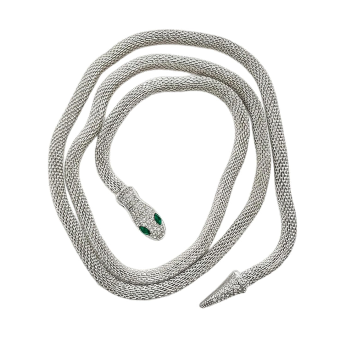 Julia Store 18K Yellow/White Gold Plated Trendy Luxury Non-Tarnish Aesthetic Exquisite Egyptian Cleopatra Vintage Snake Bendable Rhinestone Flexible Exaggerated Necklace Belt Jewelry