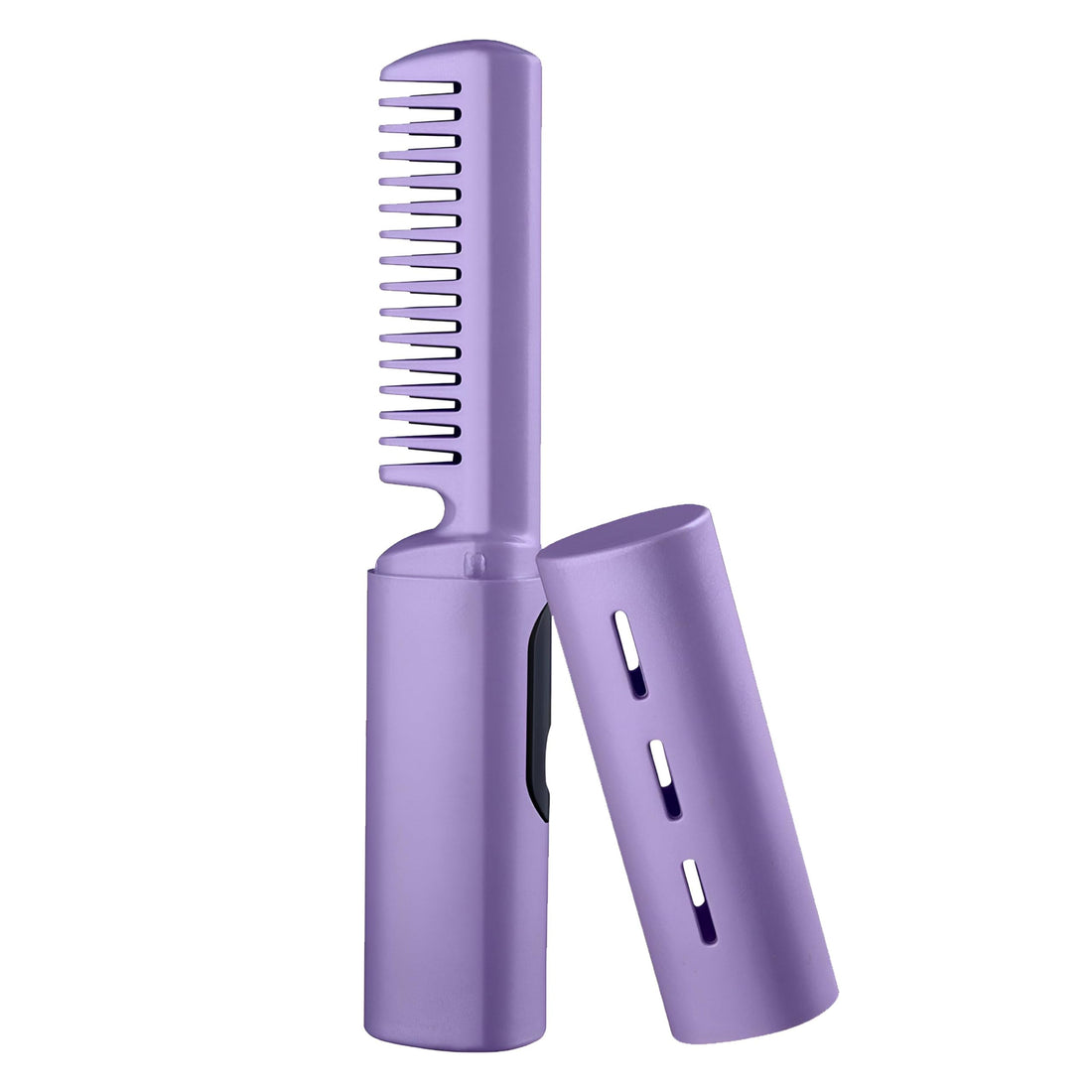 Wireless Hair Comb - Portable USB Rechargeable Mini Hair Straightener Comb for Lazy Styling & Quick Touch-Ups – Perfect for Travel and On-the-Go Straightening & Curling Needs (Purple, 1PCS)