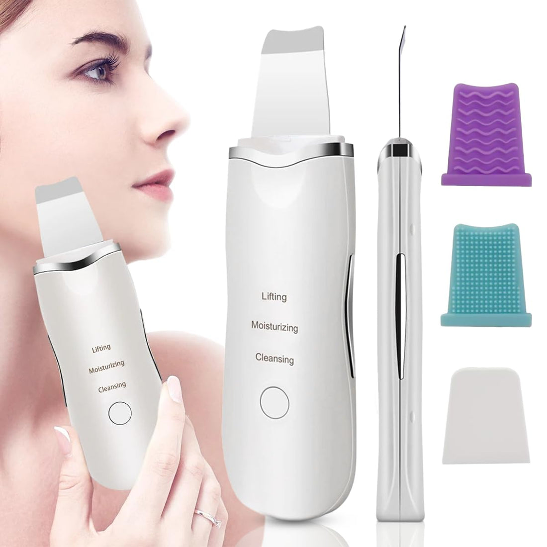 Blackhead Remover, facial cleanser device portable blackhead removal ultrasonic facial cleanser, kin Scrubber, Pimple Extractor, Deep Cleansing, Exfoliation