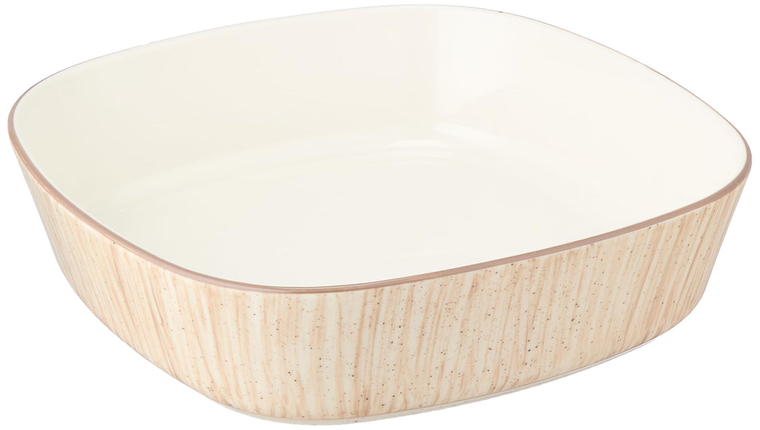 Porcelain Art Folio Square Shape Tajin, Beige