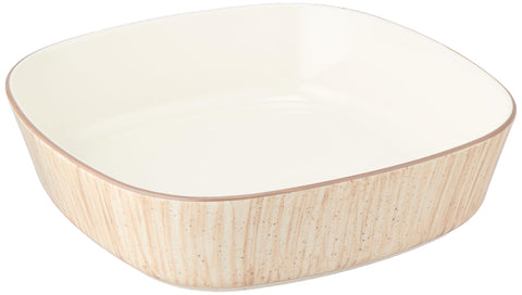 Porcelain Art Folio Square Shape Tajin, Beige