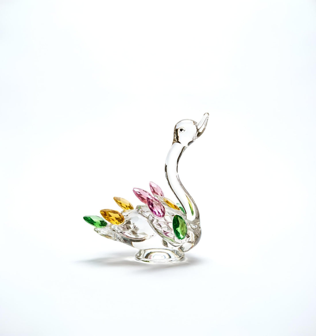 Elegant clear crystal figurine with unique romantic design, carefully handcrafted as a souvenir wedding and anniversary gift for loved ones (Model 2)
