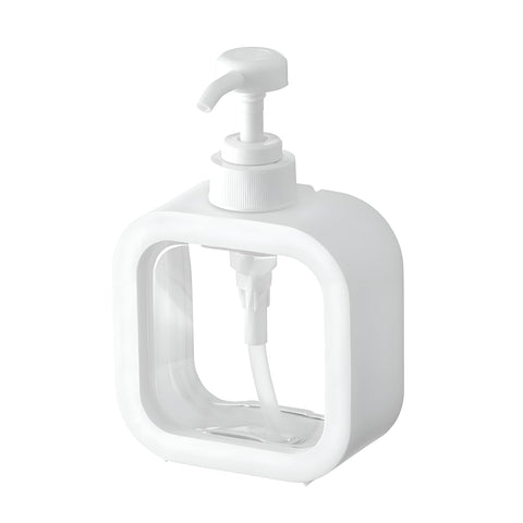 500ml Refillable Bottle - Premium 500ml clear plastic soap dispenser with high‑flow pump, refillable liquid hand soap bottle, white‑frame design, perfect for bathroom, kitchen, durable, hygienic.