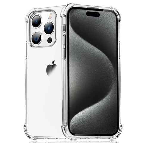 Melomon Case for iPhone 15 Pro Max, Advanced Airbag Drop Protection,Transparent Hard Back PC & Shockproof TPU Bumper Phone Cover, Anti-Scratch for iPhone 15 Pro Max 6.7-Inch (2023) - Crystal Clear