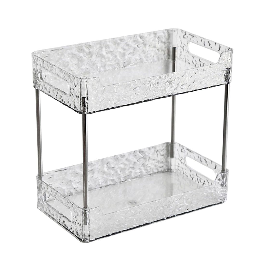 2-Tier Acrylic Makeup Organizer and Cosmetic Storage Box Transparent Multipurpose Vanity Display Case for Accessories Brushes and Skincare Products