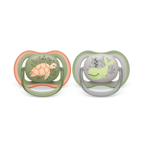 Philips Avent Ultra Air Pacifier Orthodontic & BPA, with Extra Ventilation Holes 6-18Months (Boy Design) Pack of 2