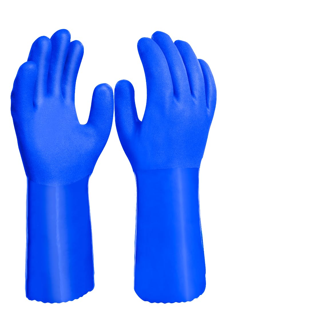 INGCO PVC Industrial Gloves, Padded Gloves, Heavy Duty, Water And Wear-resistance, Size: XL 30cm- HGVP04