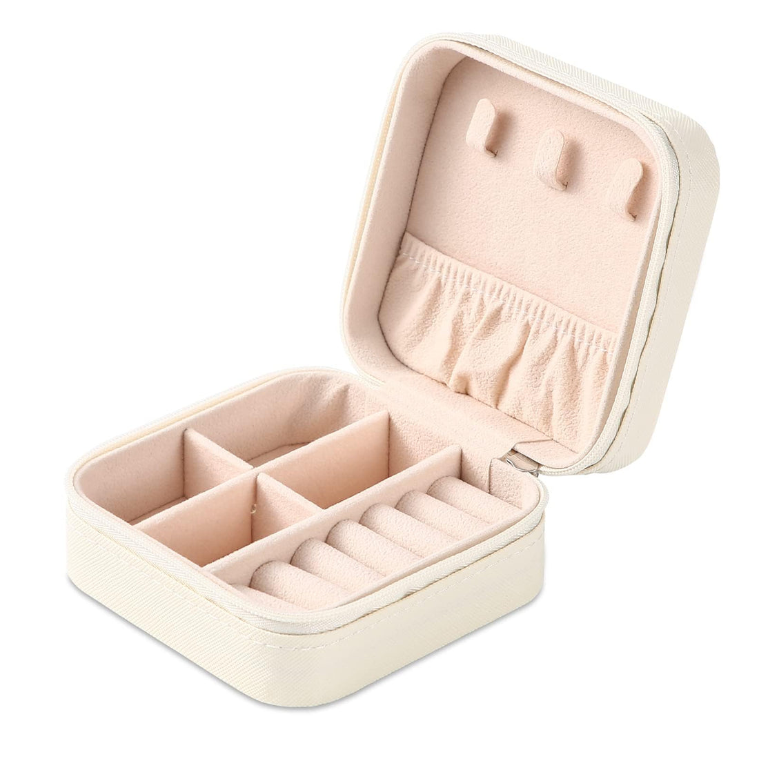 Small Portable Leather Travel Jewelry Box Jewelry Ring Organizer Gift Box for Girls Women (Multi Color)