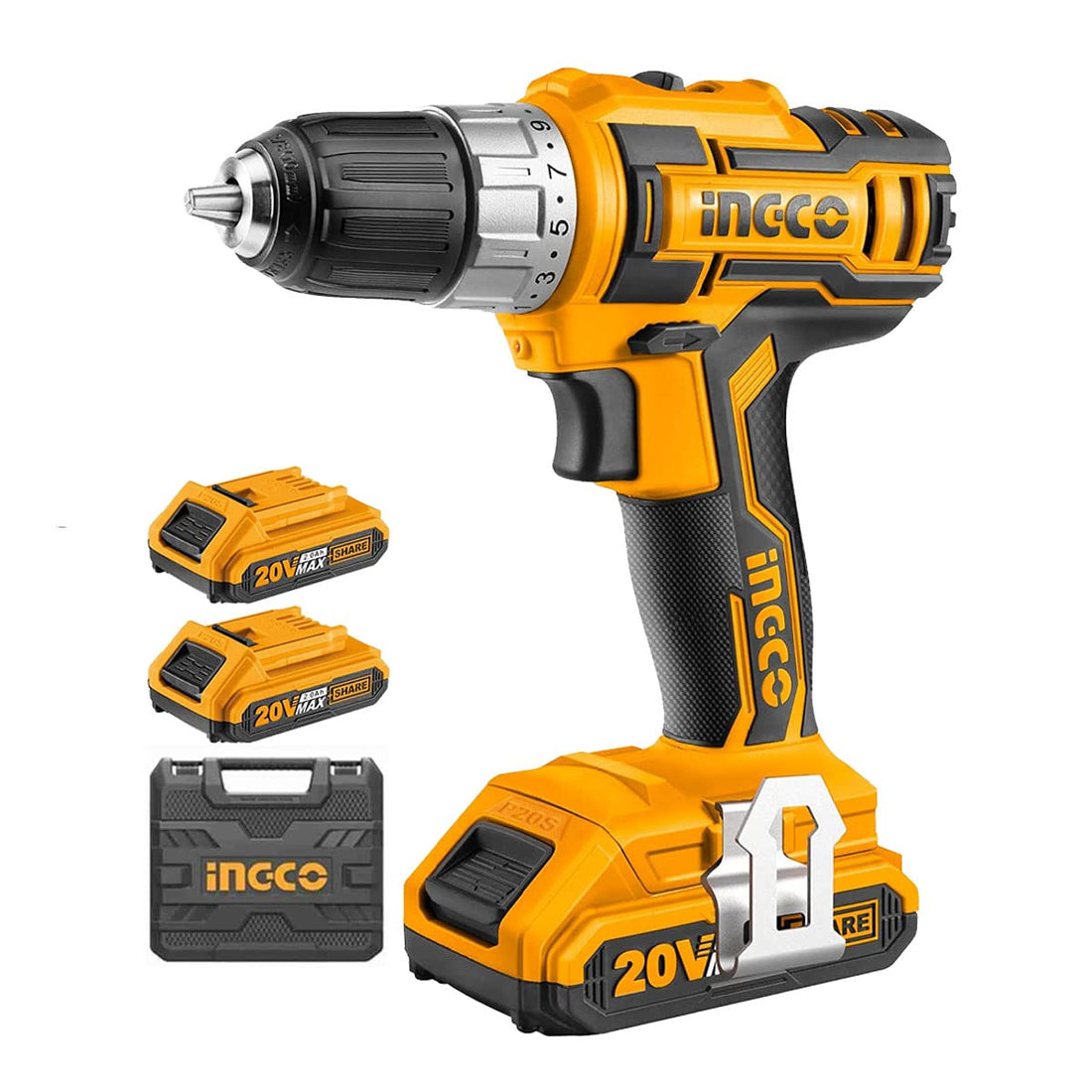 INGCO CDLI20012 Reversible Wireless Drill Professional Double Battery Portable Industrial Use for Screwing and Drilling Rough Use | Drill Soft Metals Walls Cement