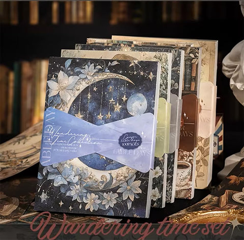100Pcs Retro Handmade Paper Material Junk Journal Planner Scrapbooking Vintage Decorative Collage DIY Craft Craft Paper (D)