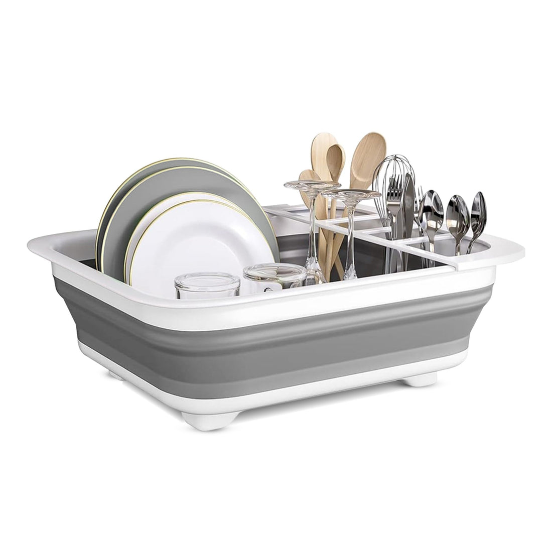 ALBERT AUSTIN Collapsible Dish Drying Rack, Folding Dish Drainer, Large Foldable Dish Drainer Rack, Best Kitchen Storage Solutions for your Campervan Essentials or Motorhome Accessories