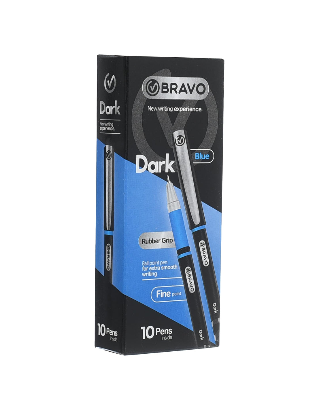 Bravo Dark Ballpoint Pen High Qualty Blue Smooth Ink 0.7mm Fine 10 Pieces