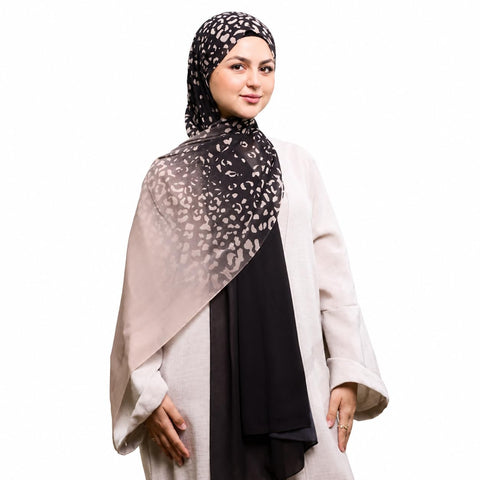 Fashionable Lightweight Chiffon Hijab 200x70 cm for Muslim Women Elegant Printed Border Shawl Soft Breathable Long Head Wrap for Everyday Fashion Travel Occasions