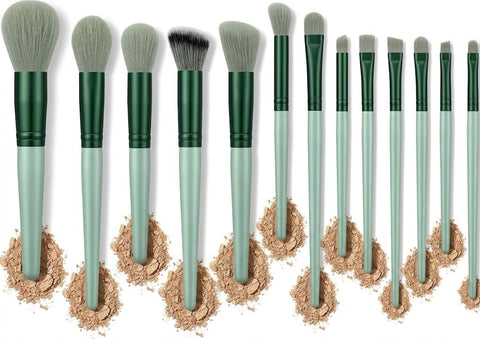 Makeup Brush Set, Shiny Face Brushes for Effortless Makeup, Make Up Brush Kit with Mix Premium Synthetic Bristles,Set of 13pcs -multiccolor