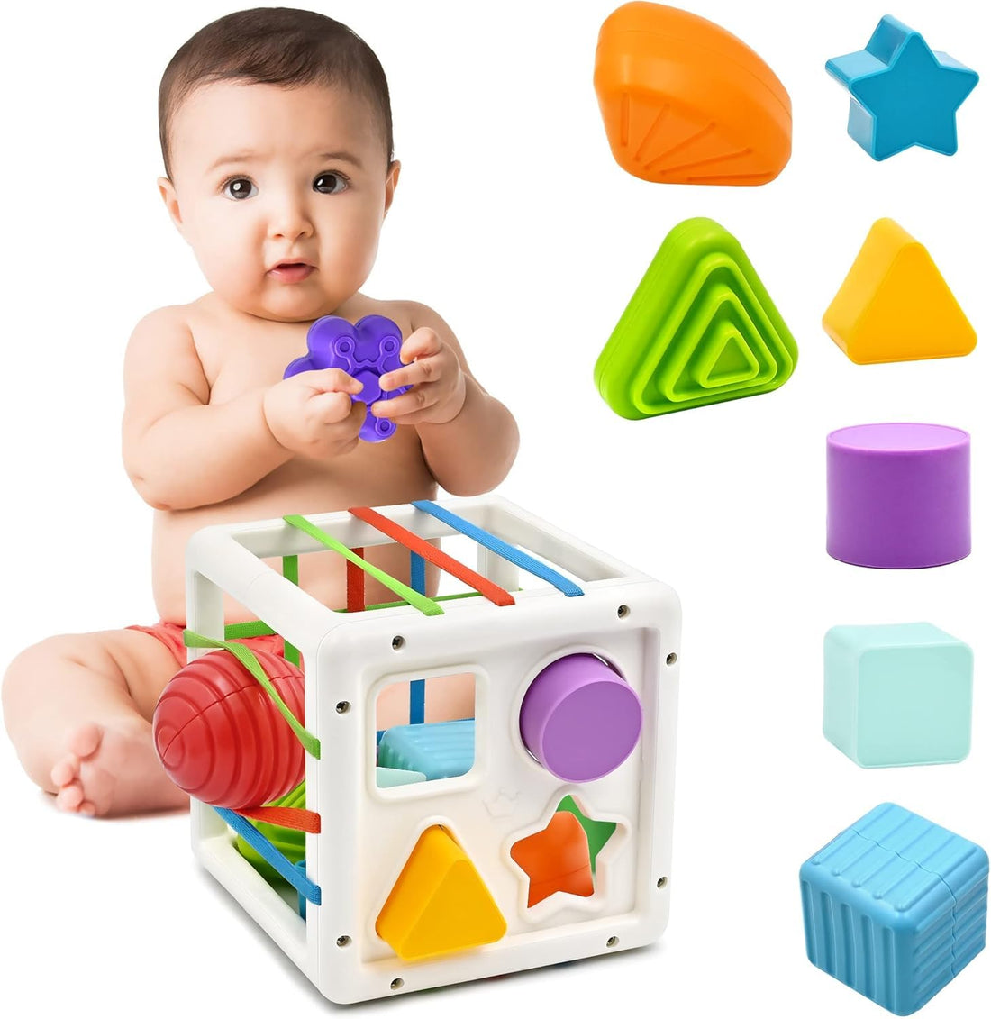 TOYS-EGYPT Baby Blocks Set for 12-18 Months, Baby Toys for Boys and Girls, First Birthday Gifts for Boys and Girls