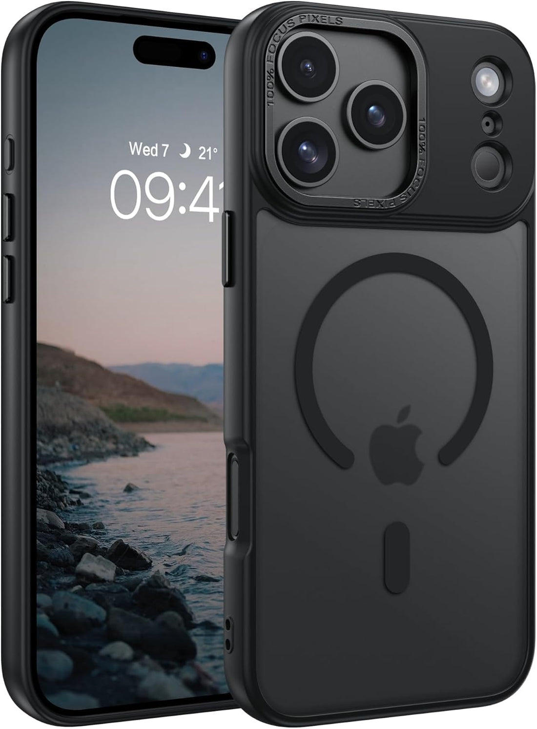 GRABIST Magnetic Case for iPhone 17 Pro Max, Slim Translucent Matte Back, Military Grade Drop Protection, Camera Frame Protection, Compatible with Wireless Charging (Black)