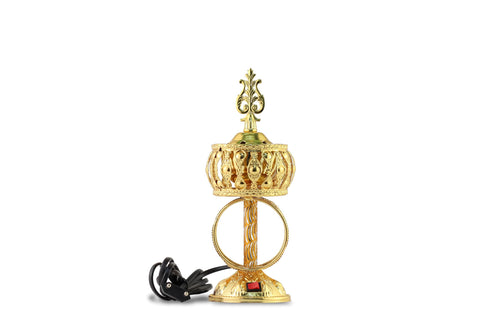 Arabian Electric Incense Burners metal Vintage Arabic Burner,Middle Eastern Incense Holder- Electric Incense Burner Bakhoor Suitable For Arabian Oud,Home, Hotel Decor (R.Gold)