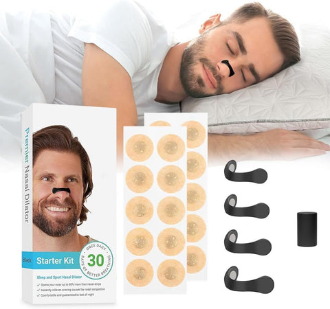 ZOZY Magnetic Nose Strips Pack of 30 Breathable Nose Plasters for Comfortable Sleep